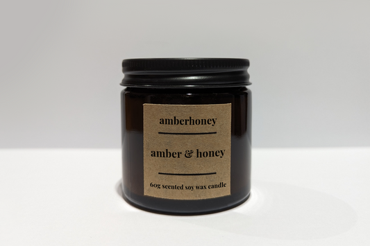 60g amber & honey soy wax candle