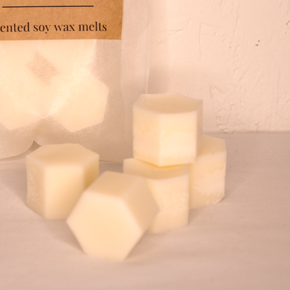 a stack of hexagon shaped soy wax melts