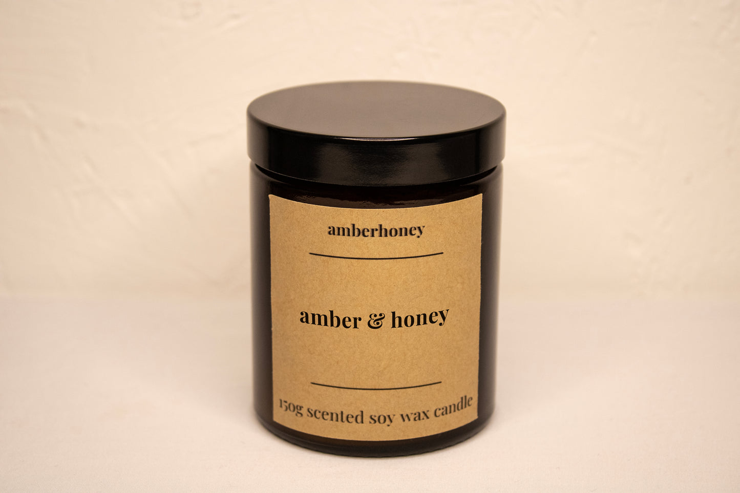 150g amber & honey soy wax candle