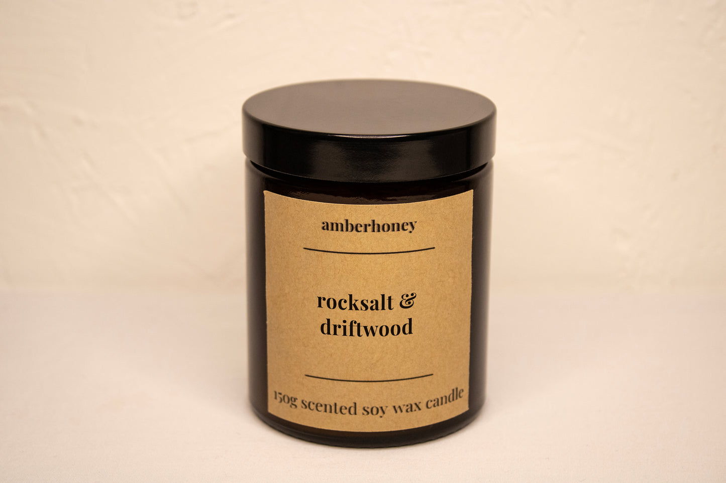 150g rocksalt & driftwood soy wax candle
