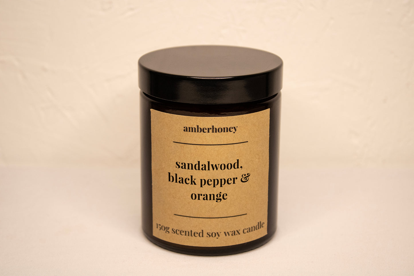 150g sandalwood, black pepper & orange soy wax candle