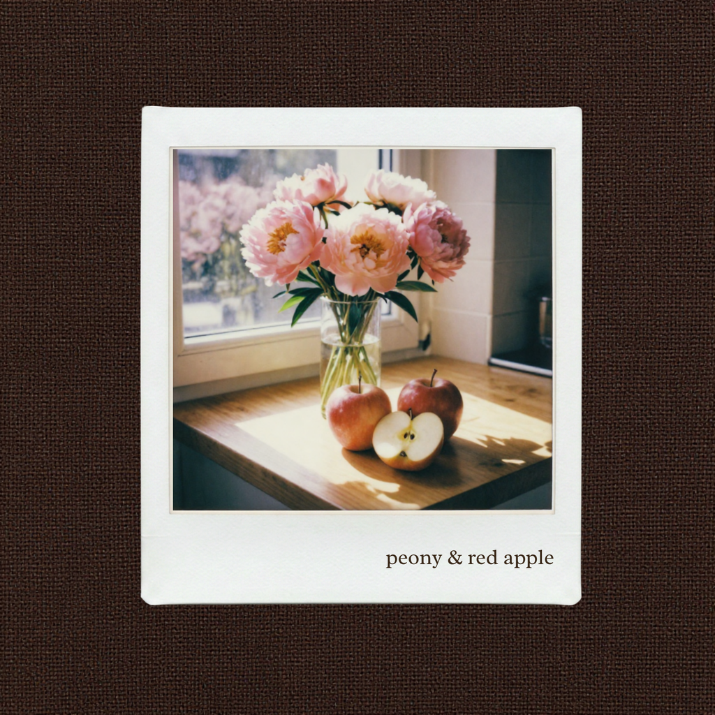 peony & red apple soy wax classic candle