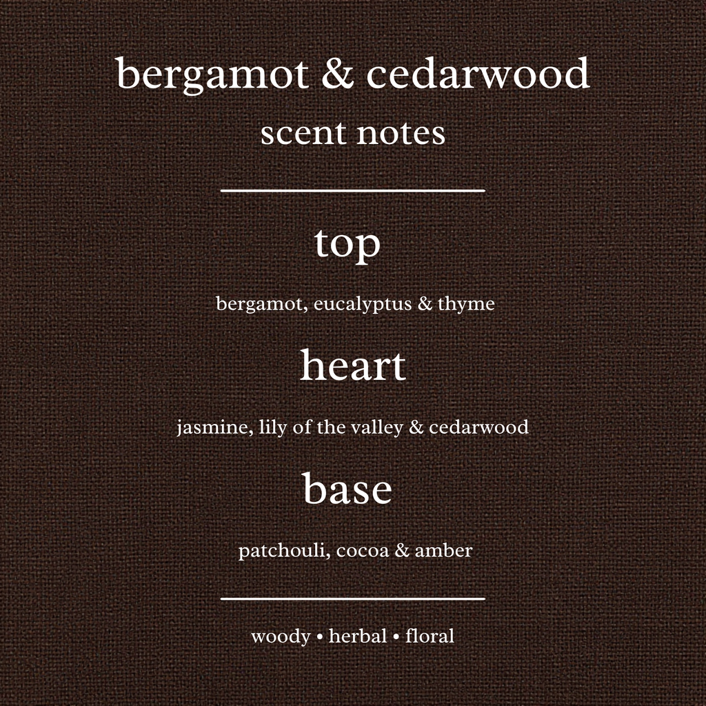 Scent Notes For Bergamot & Cedarwood Candles & Wax Melts