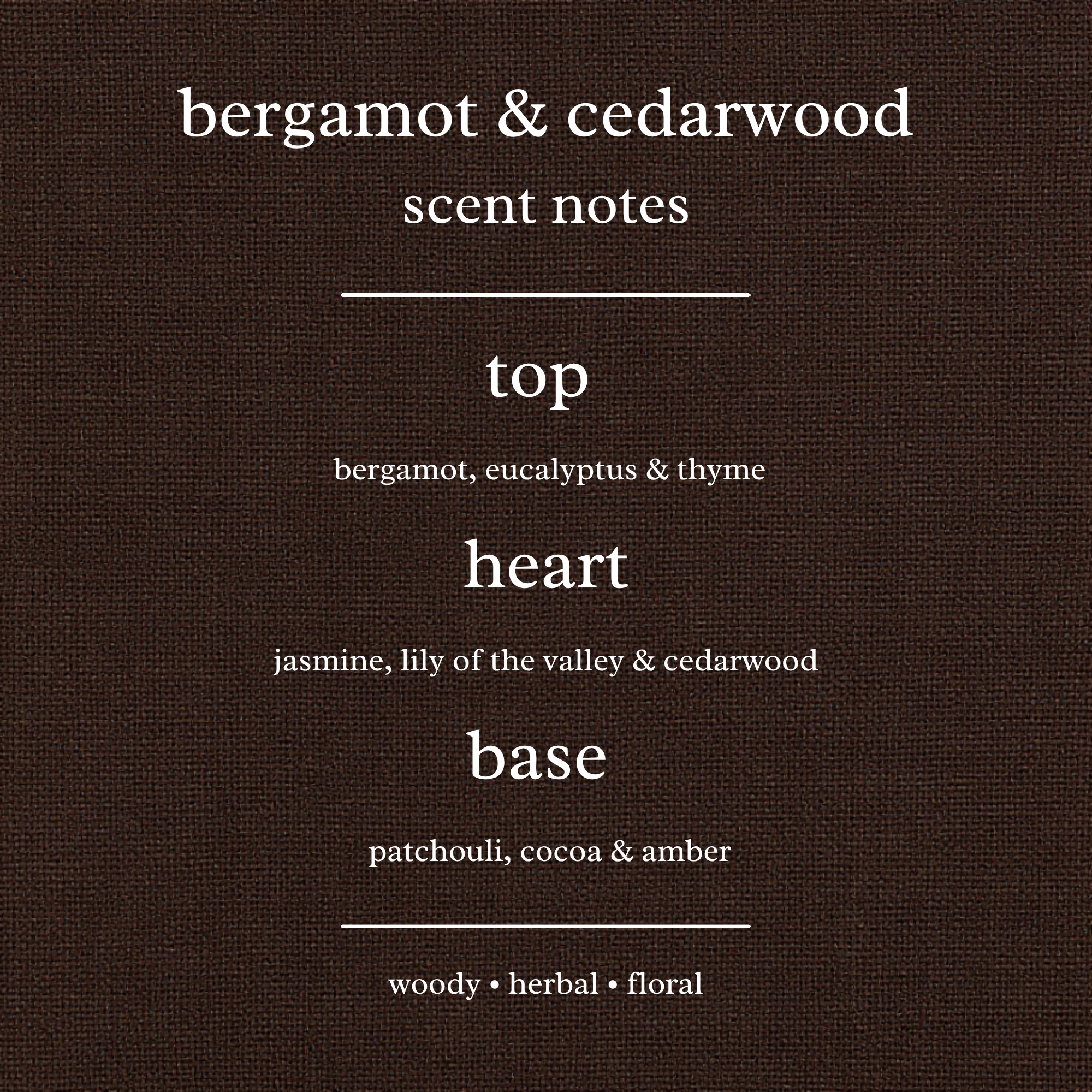 Scent Notes For Bergamot & Cedarwood Candles & Wax Melts