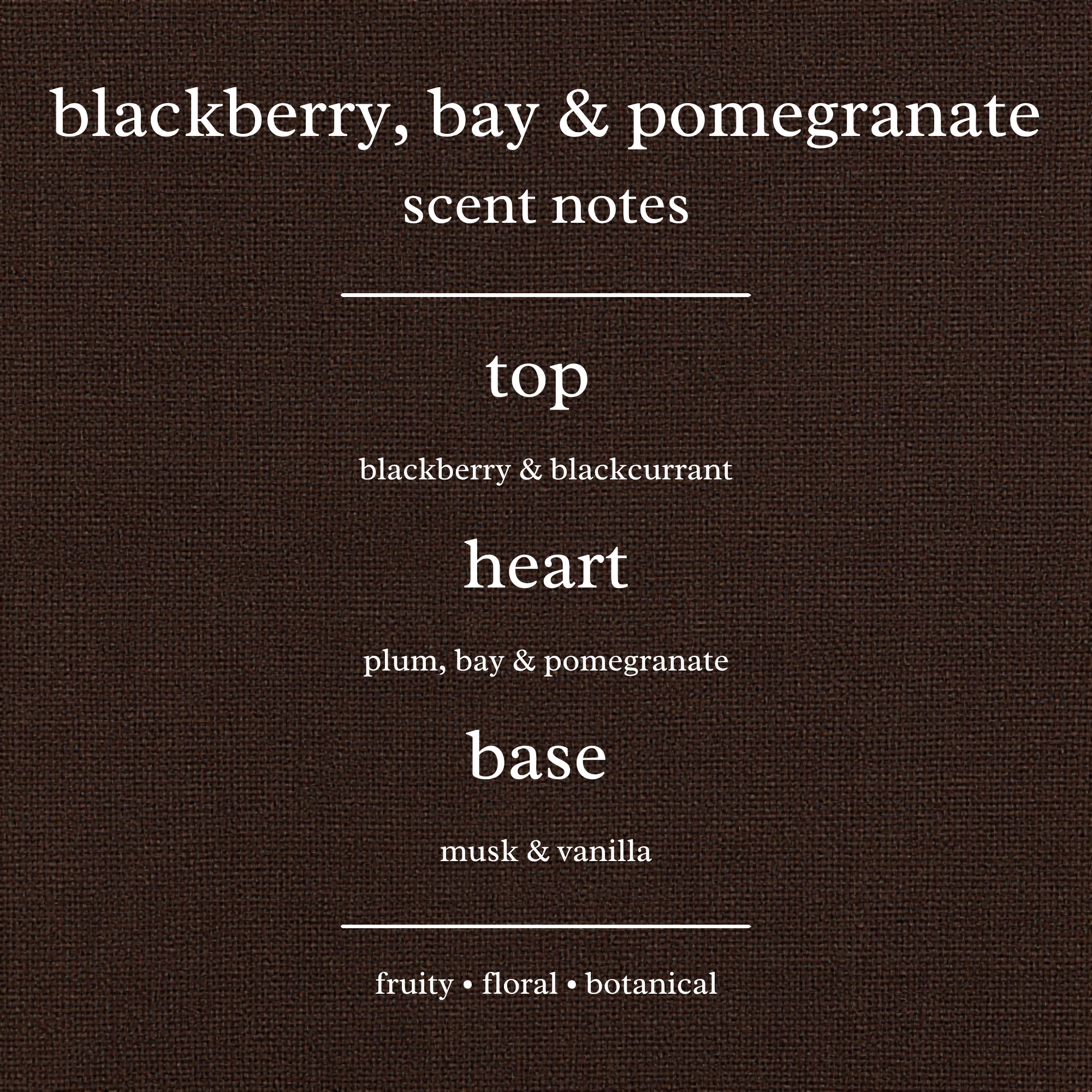 Scent Notes For Blackberry, Bay & Pomegranate Candles & Wax Melts