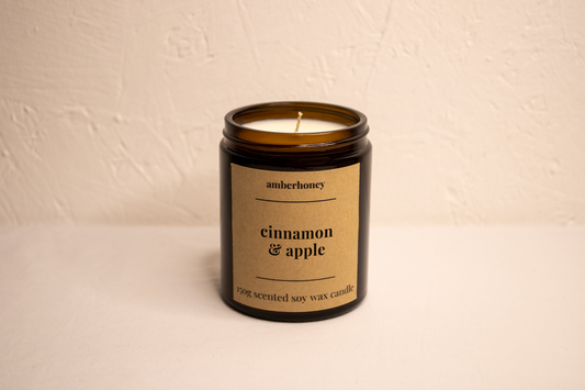 150g cinnamon & apple soy wax candle