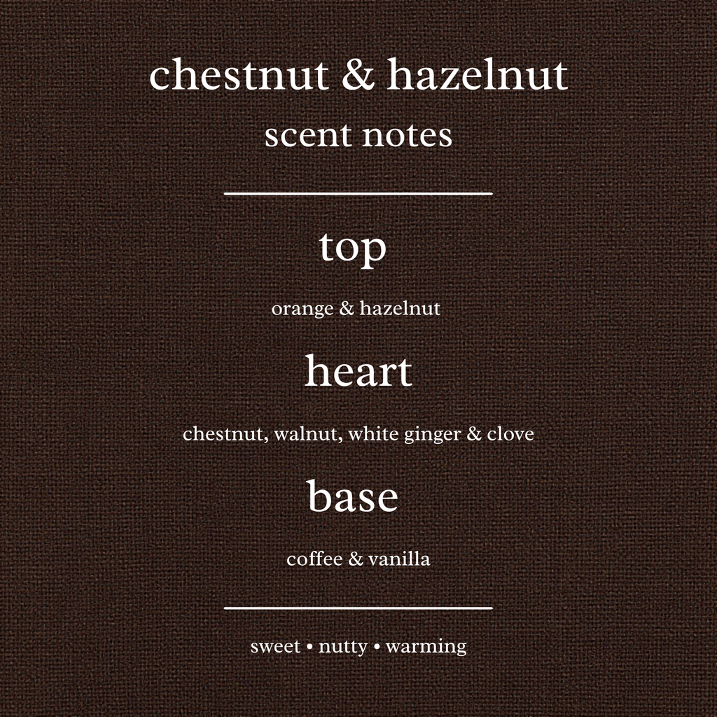 Scent Notes For Chestnut & Hazelnut  Candles & Wax Melts