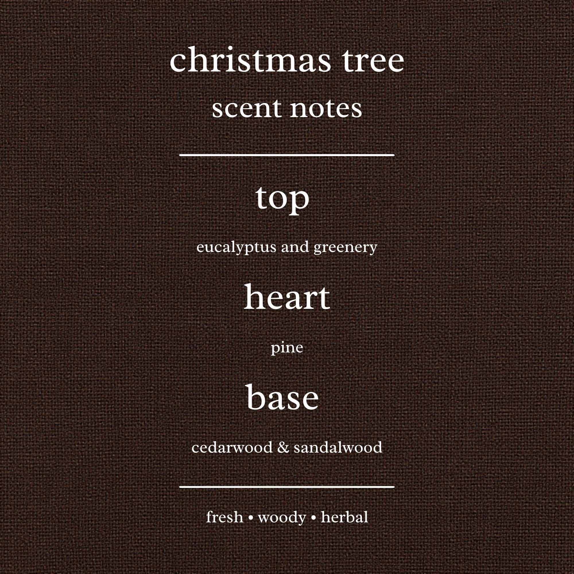 Scent Notes For Christmas Tree Candles & Wax Melts