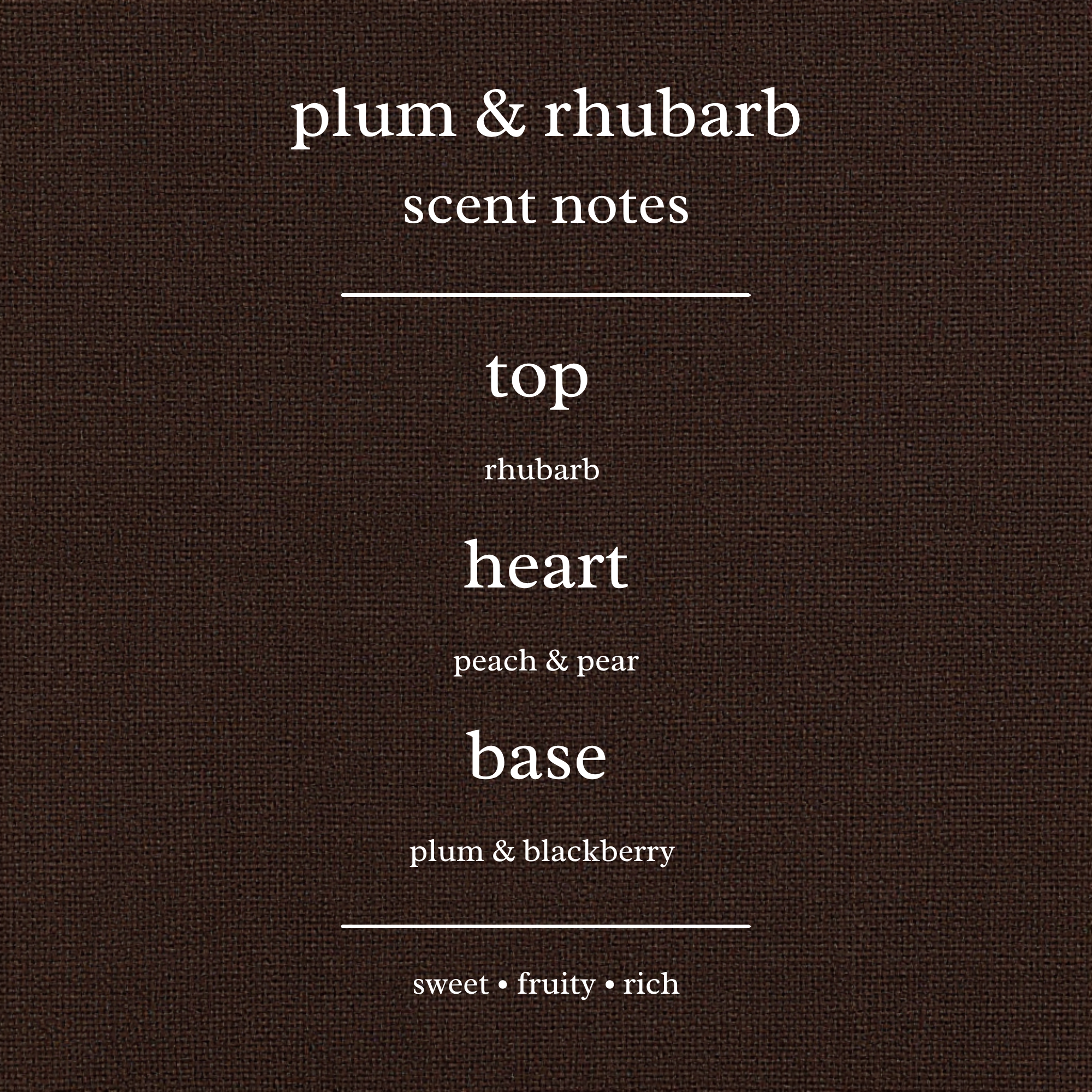 Scent Notes For Plum & Rhubarb Candles & Wax Melts