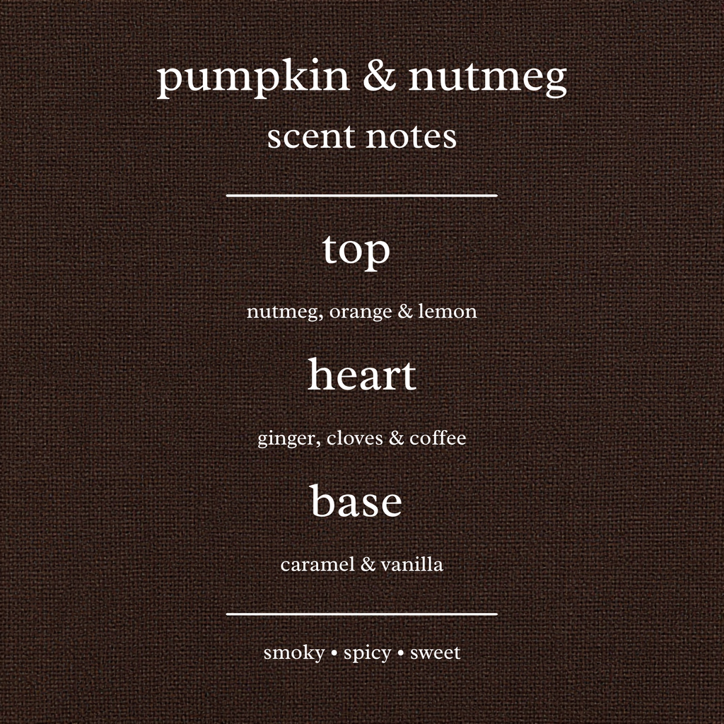 Scent Notes For Pumpkin & Nutmeg Candles & Wax Melts