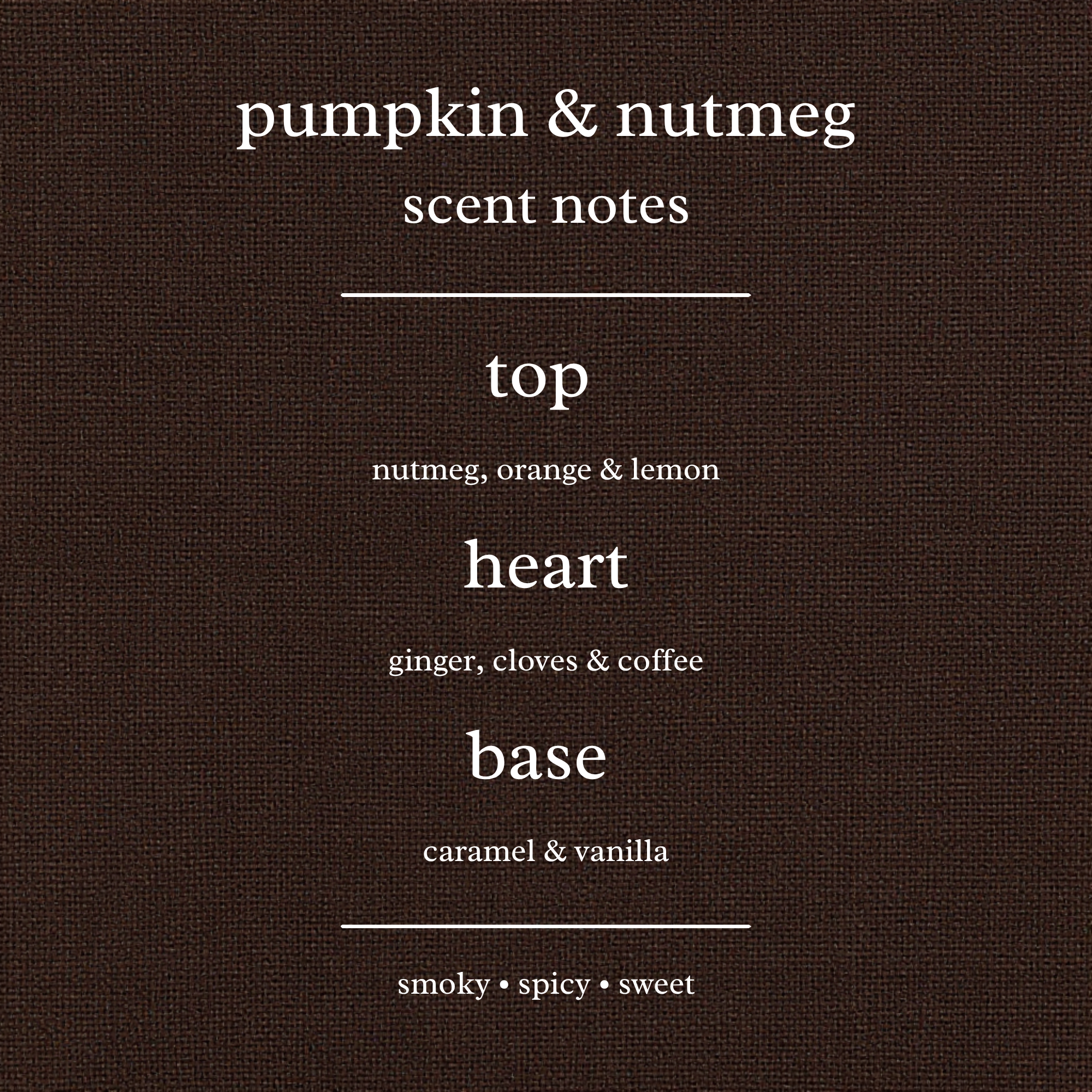 Scent Notes For Pumpkin & Nutmeg Candles & Wax Melts
