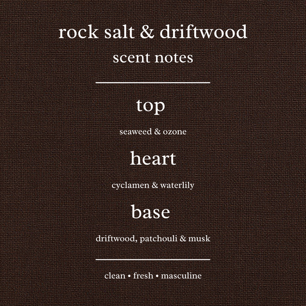 Scent Notes For Rock Salt & Driftwood Candles & Wax Melts