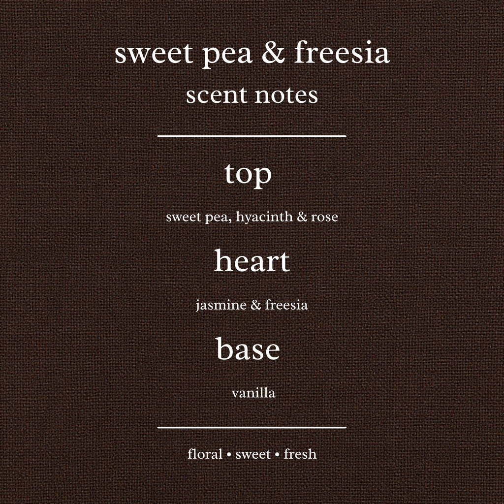 Scent Notes For Sweet Pea & Freesia Candles & Wax Melts