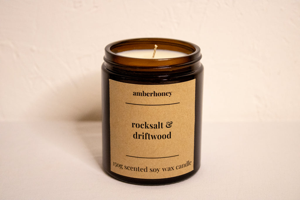 rocksalt & driftwood soy wax classic candle